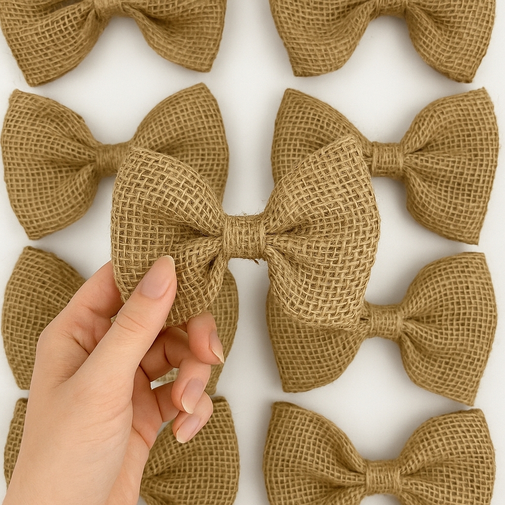 You Get 8 Charming Tan Bow Gift